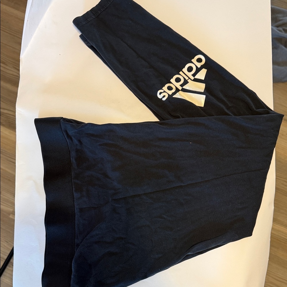 Adidas women’s  Black Joggers with White Logo